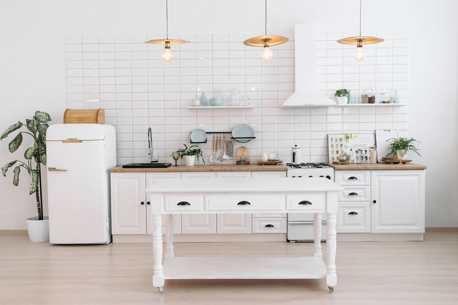 Simple dinnerware set on a casual family dining table