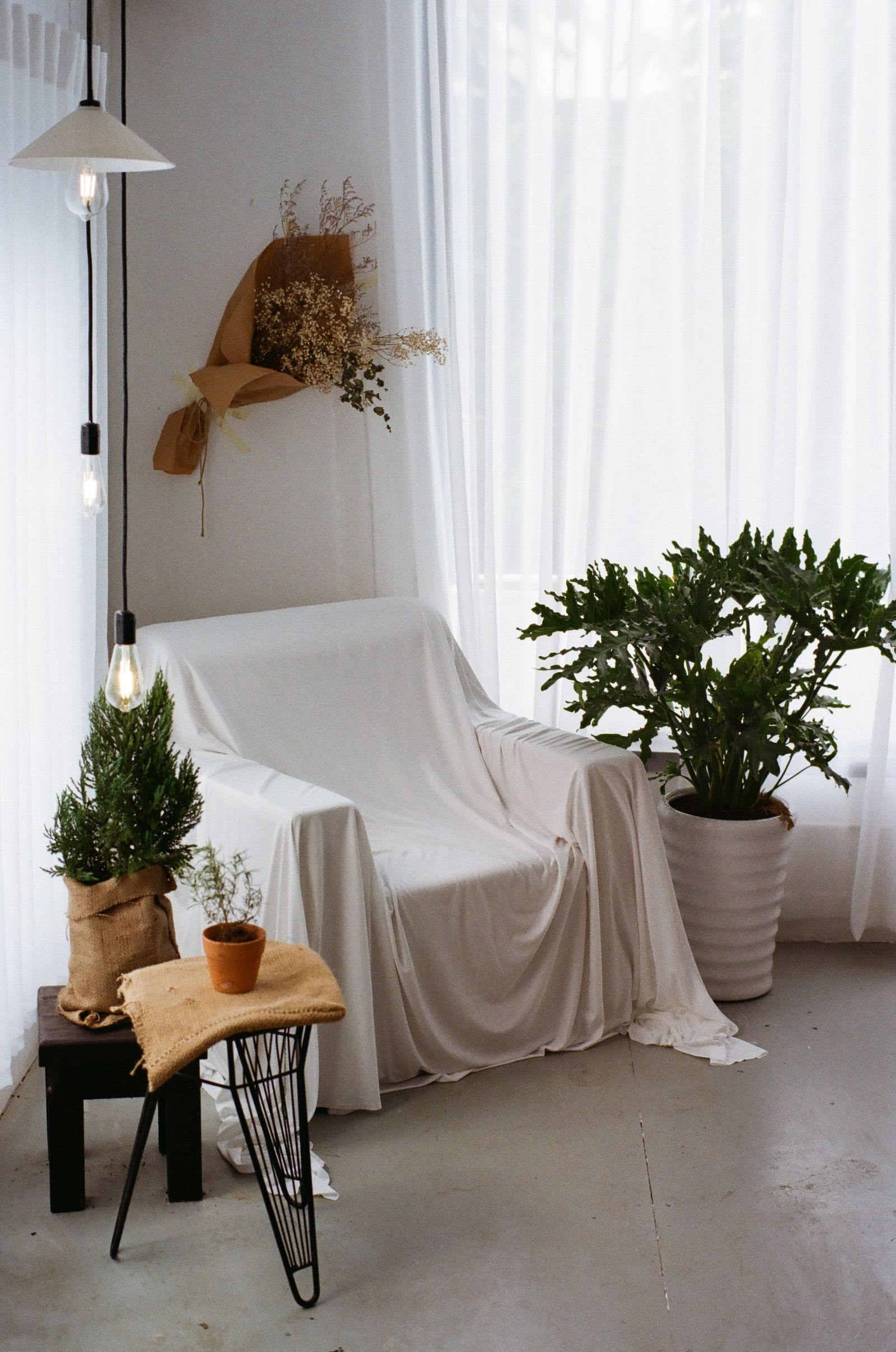 An air purifier running quietly in a real bedroom